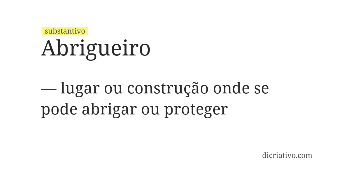 Significado de abrigueiro