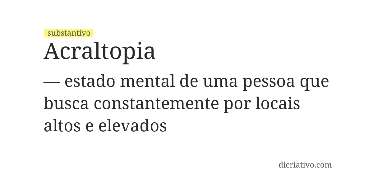 Significado de acraltopia