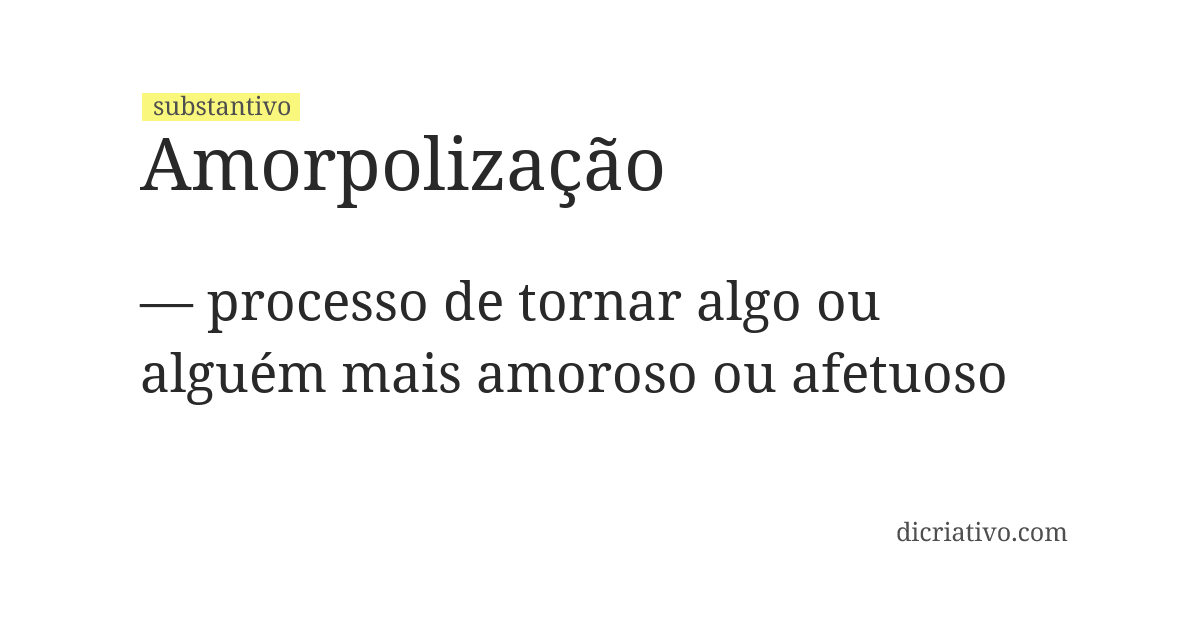 Significado de amorpolização
