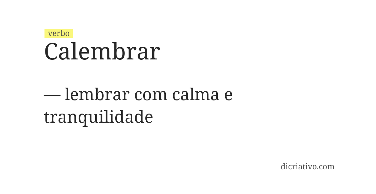 Significado de calembrar