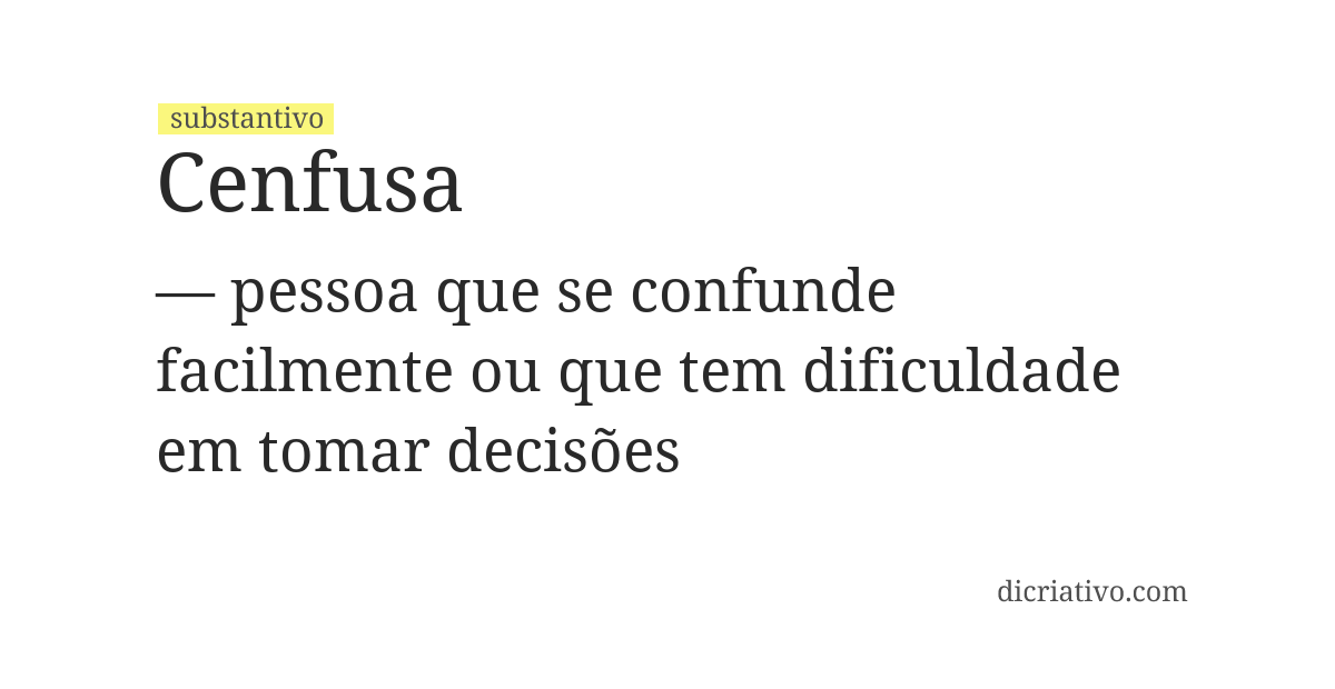 Significado de cenfusa