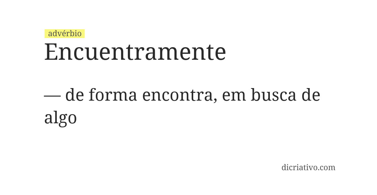 Significado de encuentramente