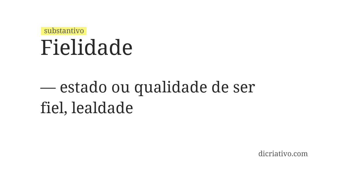 Significado de fielidade