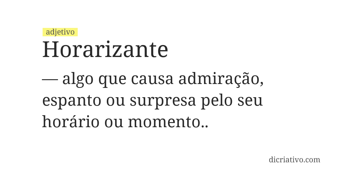 Significado de horarizante