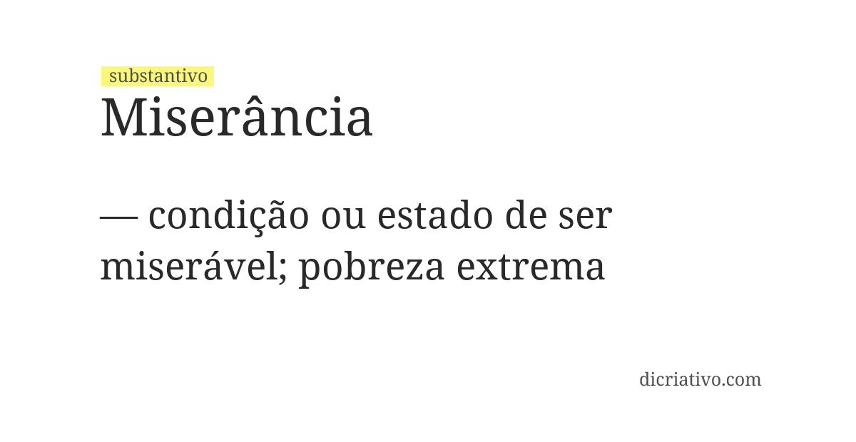 Significado de miserância