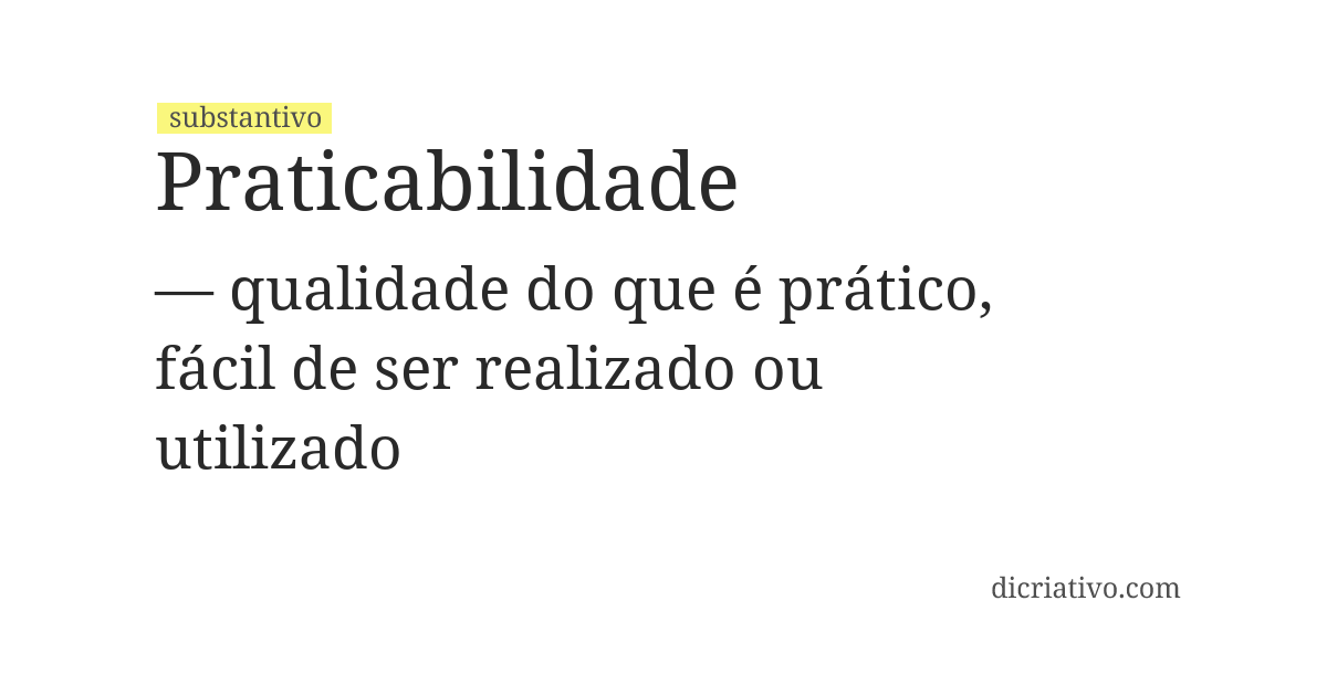 Significado de praticabilidade