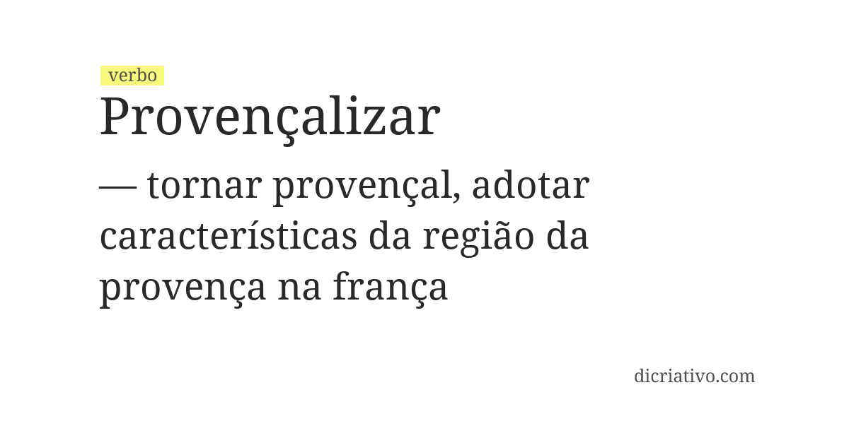 Significado de provençalizar