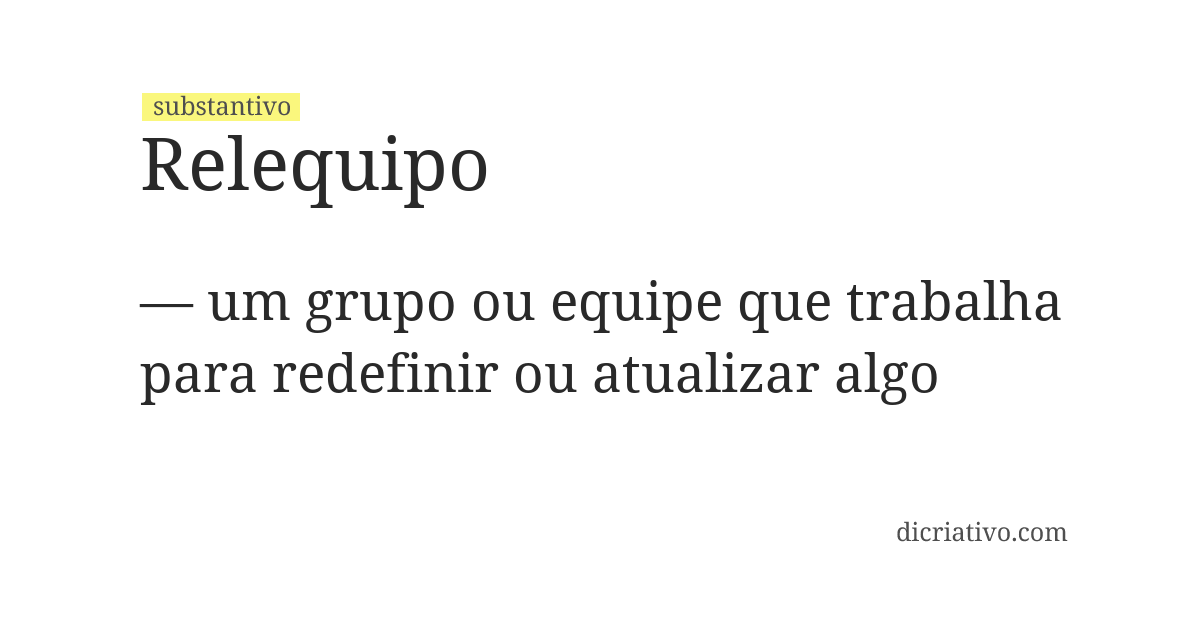 Significado de relequipo