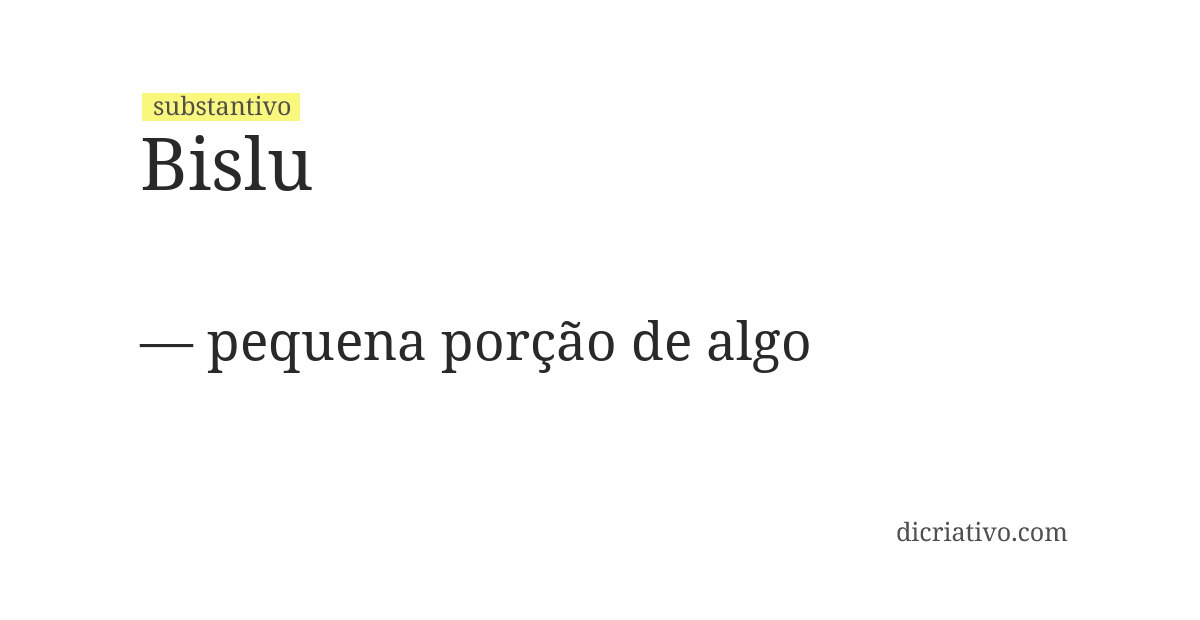 Significado de bislu