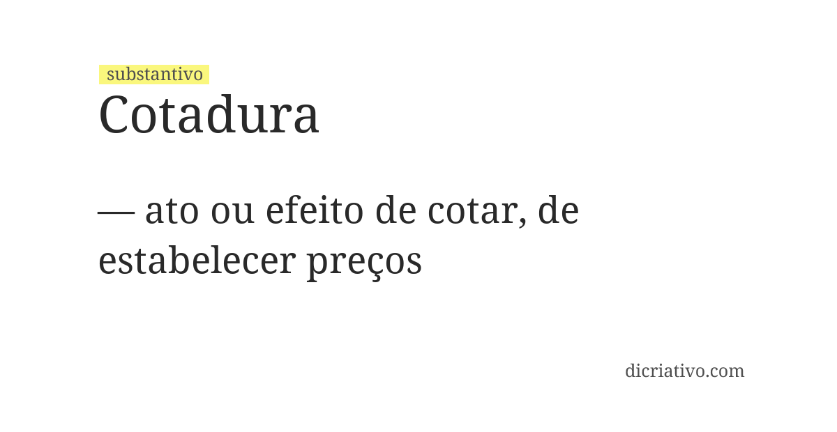 Significado de cotadura