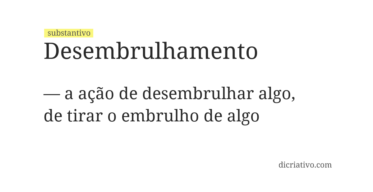 Significado de desembrulhamento