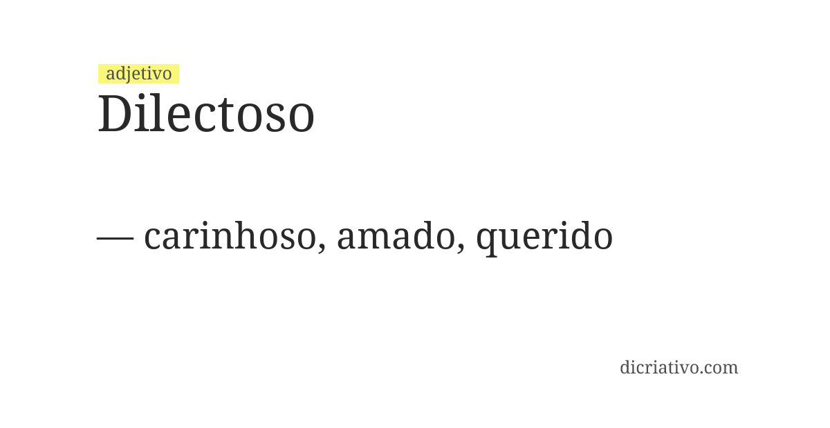 Significado de dilectoso