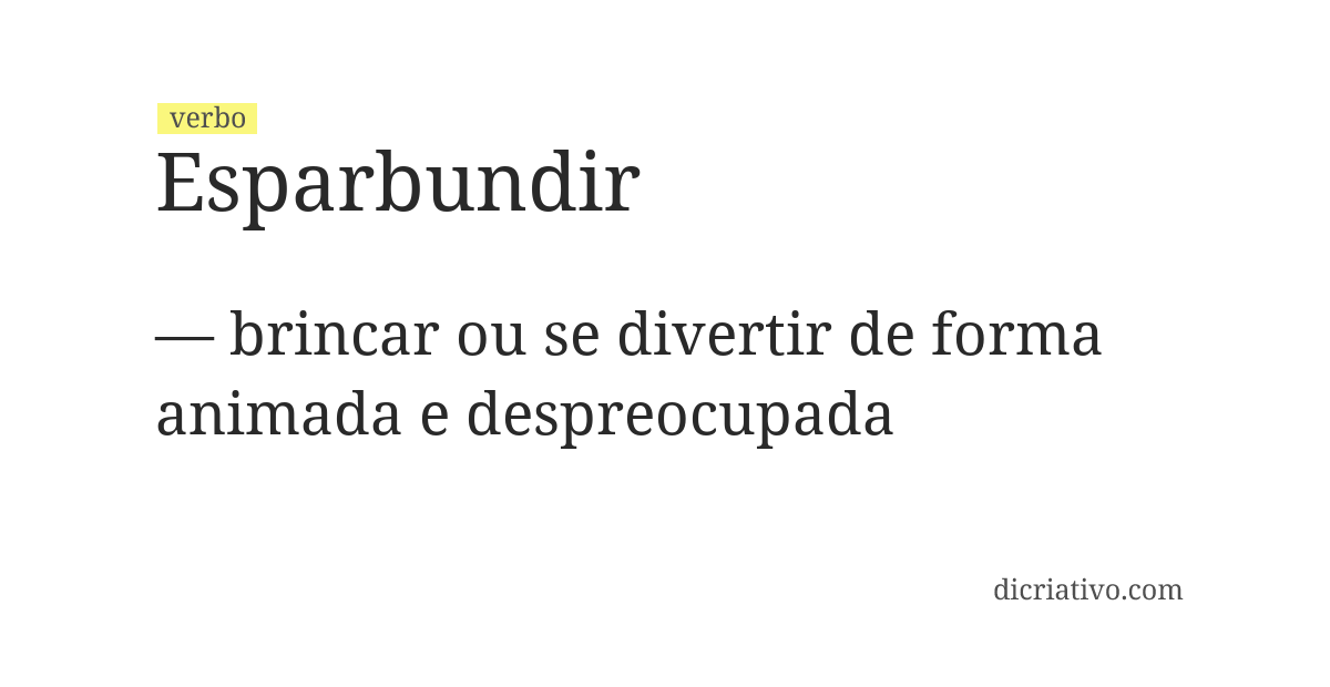 Significado de esparbundir