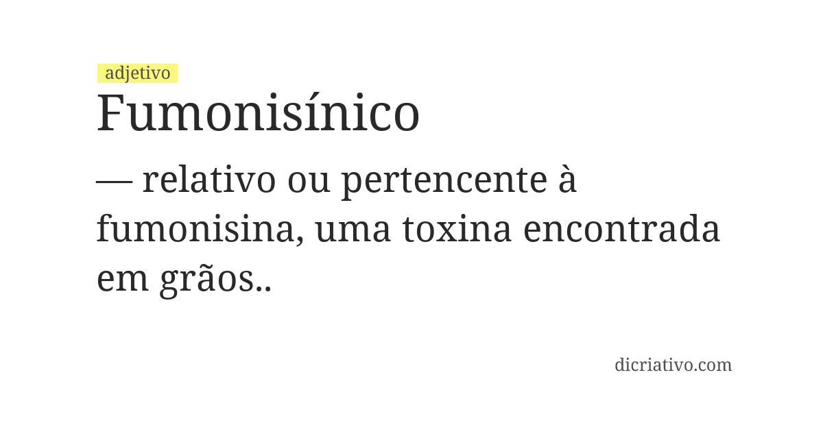 Significado de fumonisínico