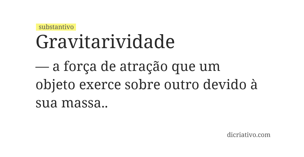 Significado de gravitarividade