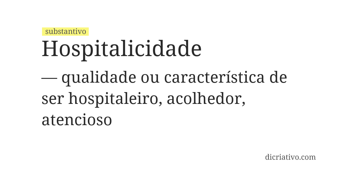 Significado de hospitalicidade
