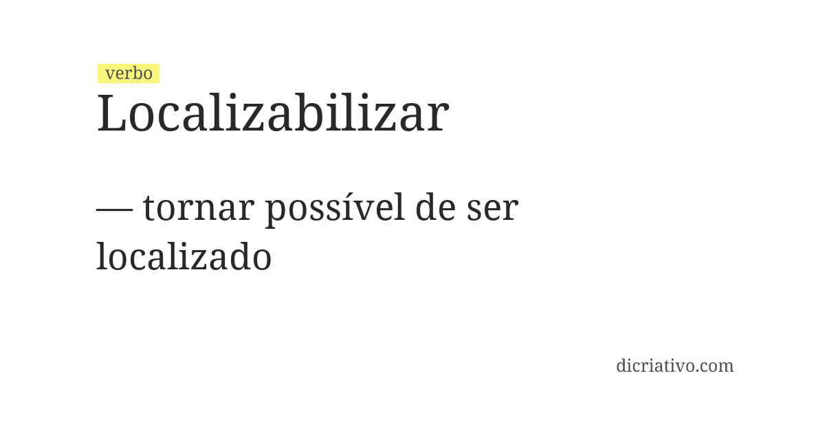 Significado de localizabilizar