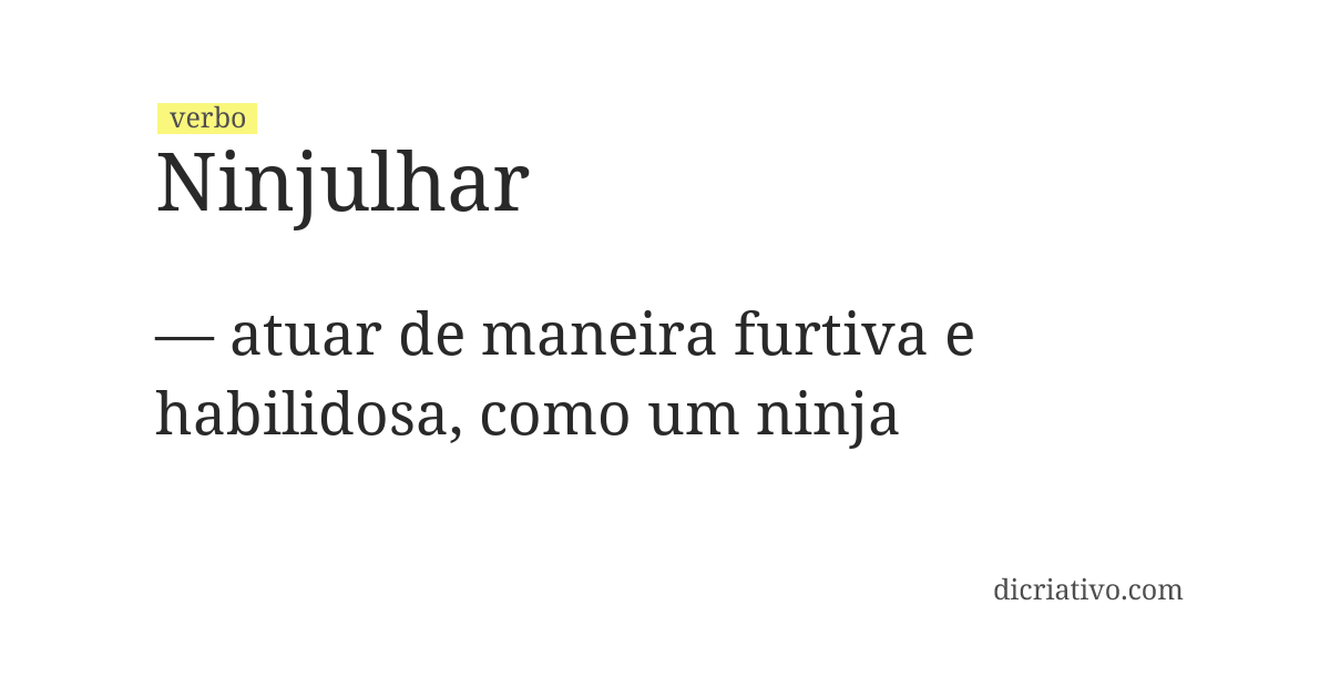 Significado de ninjulhar