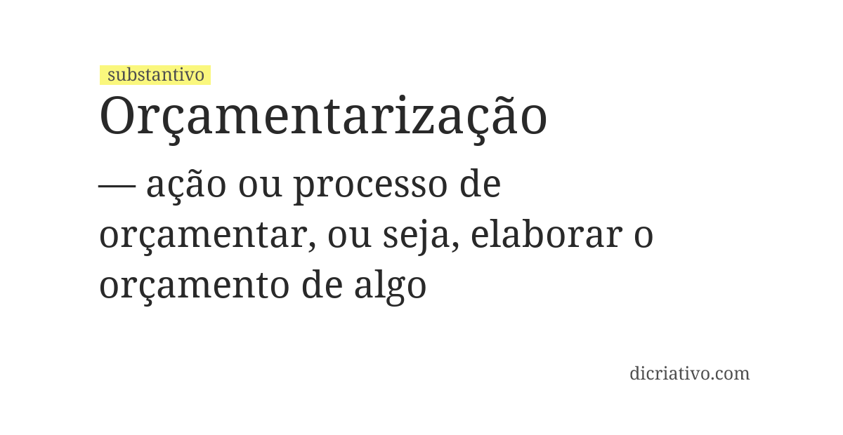 Significado de orçamentarização