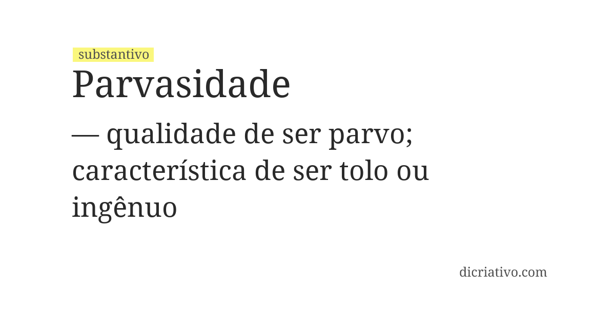 Significado de parvasidade