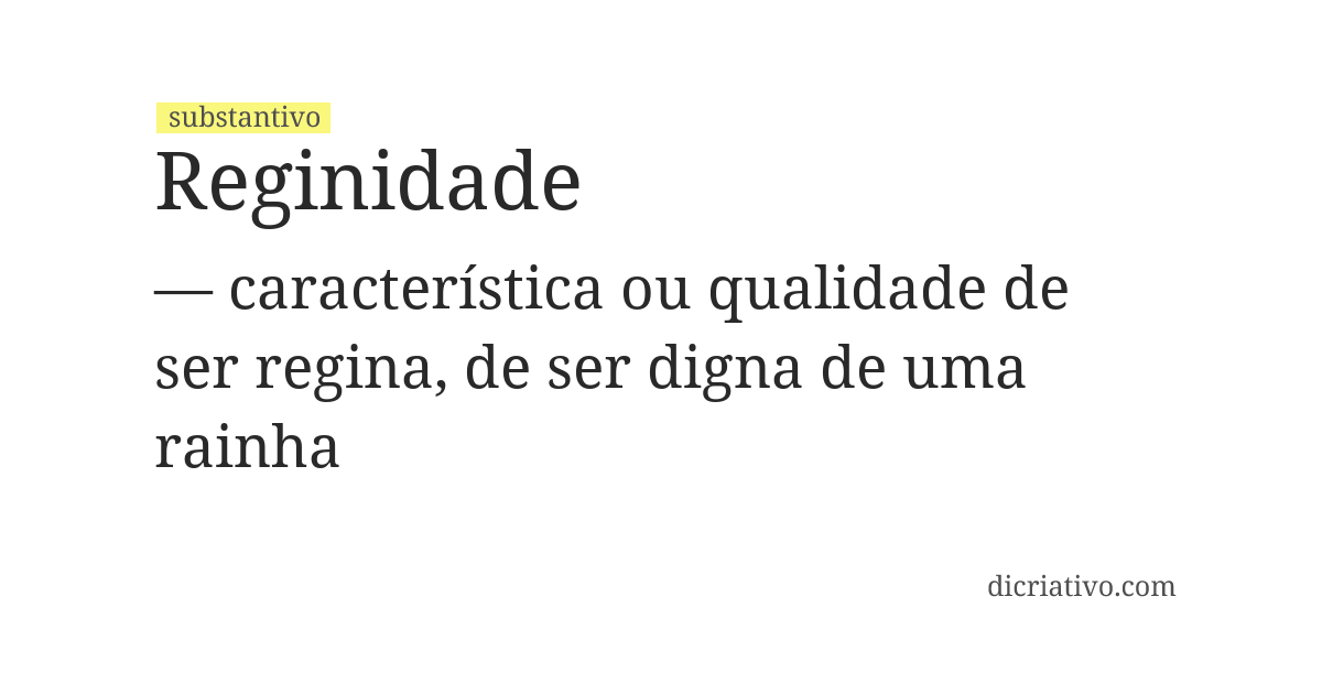 Significado de reginidade