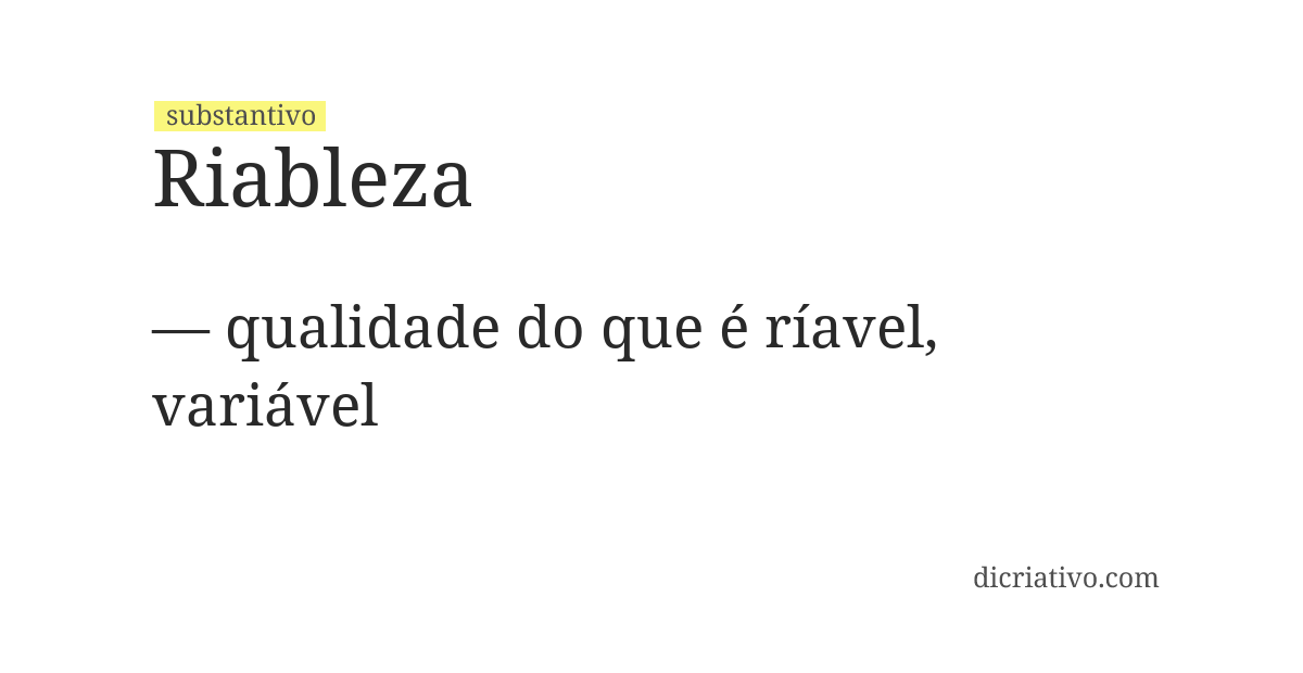 Significado de riableza