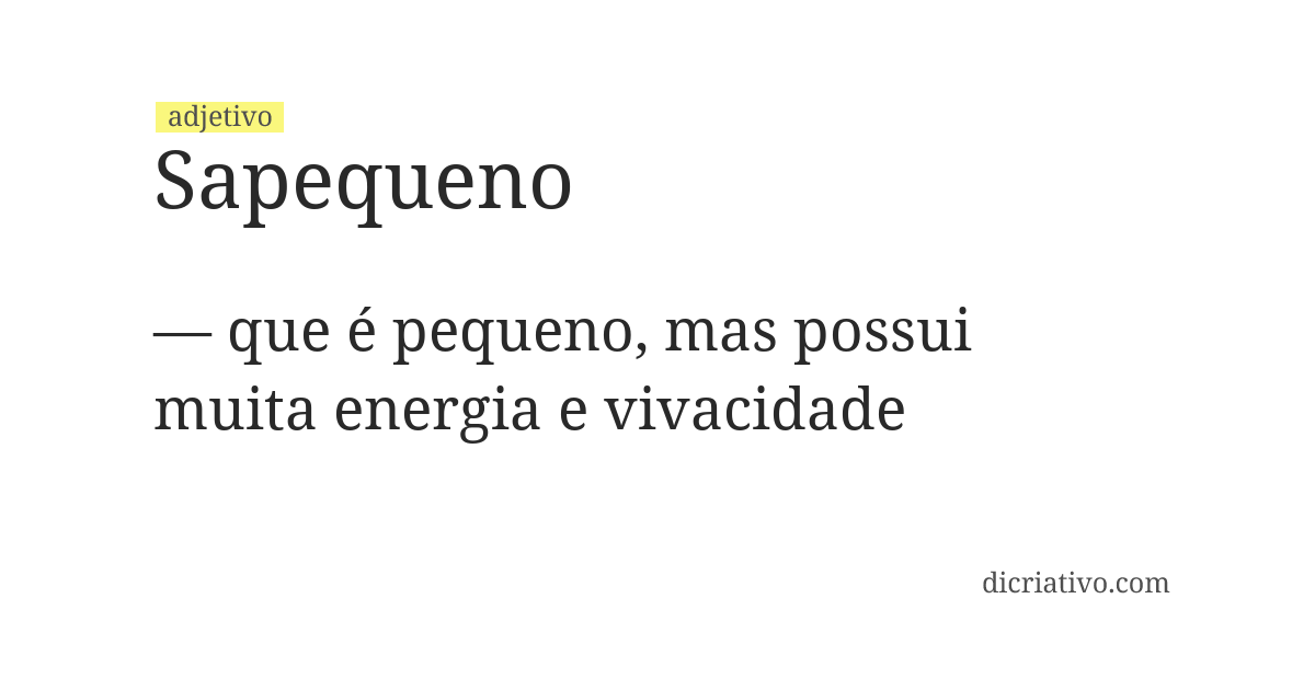 Significado de sapequeno