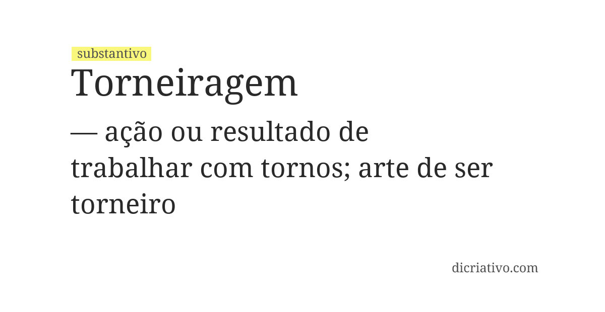Significado de torneiragem