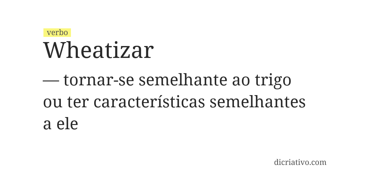 Significado de wheatizar