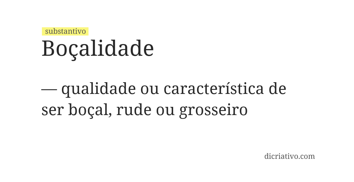 Significado de boçalidade