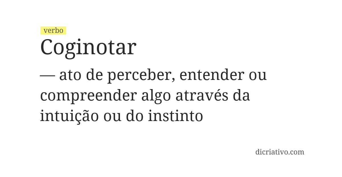 Significado de coginotar