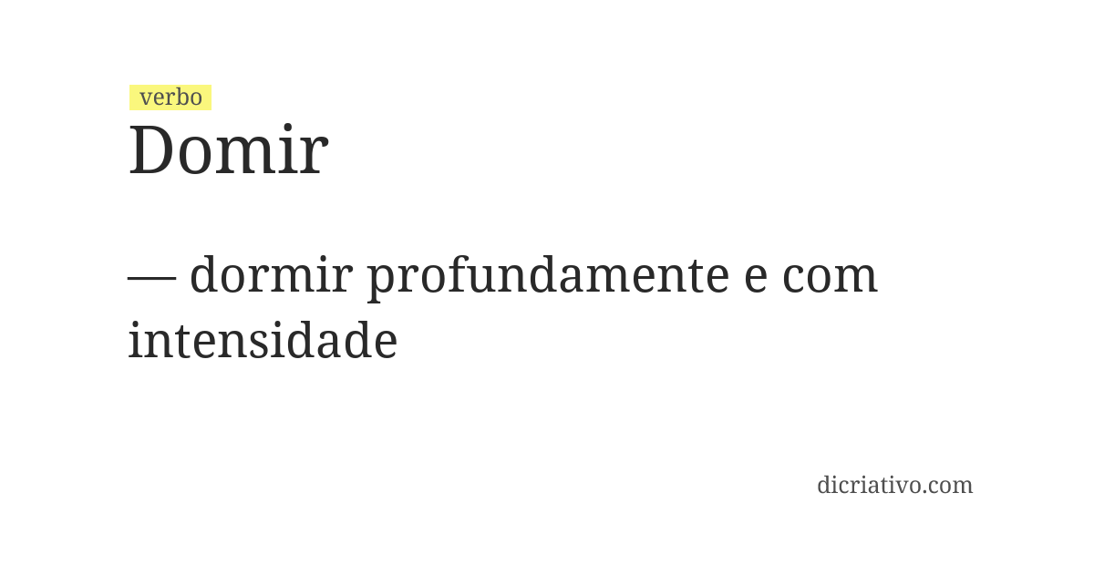 Significado de domir