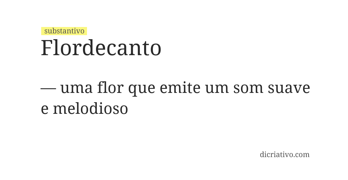 Significado de flordecanto