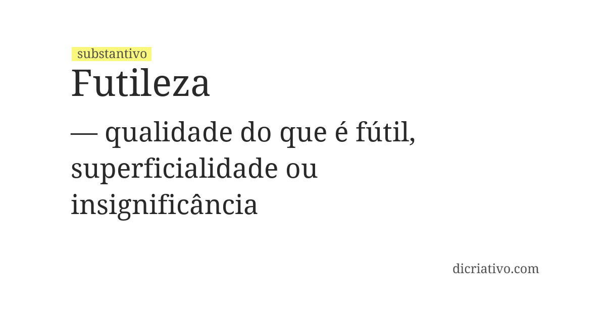 Significado de futileza