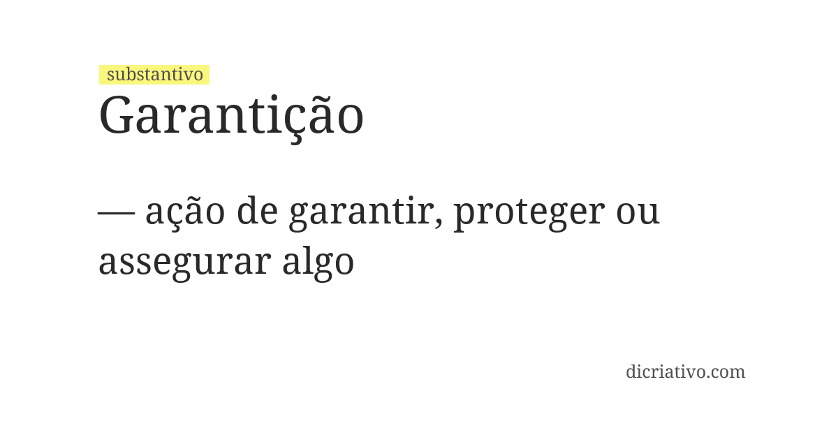 Significado de garantição