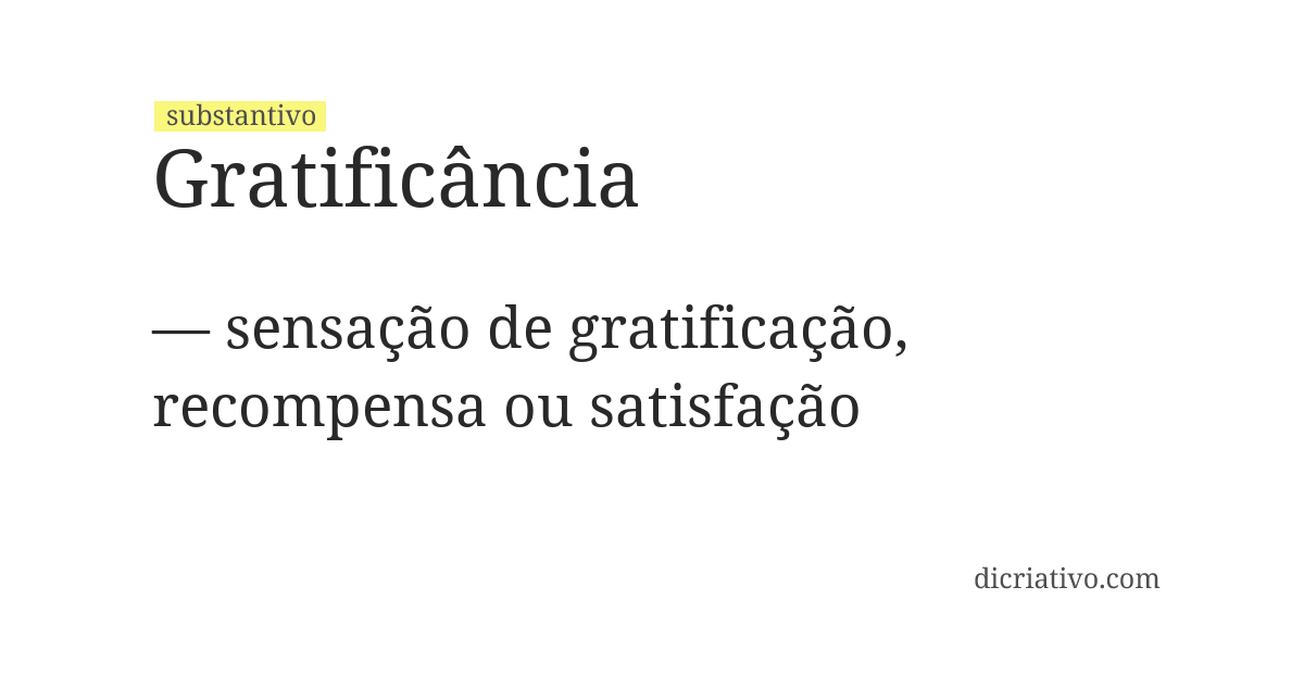 Significado de gratificância