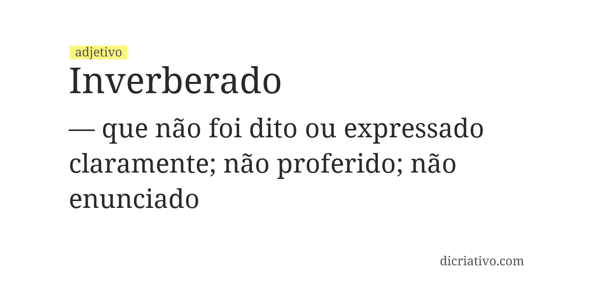 Significado de inverberado
