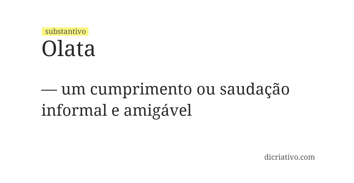 Significado de olata