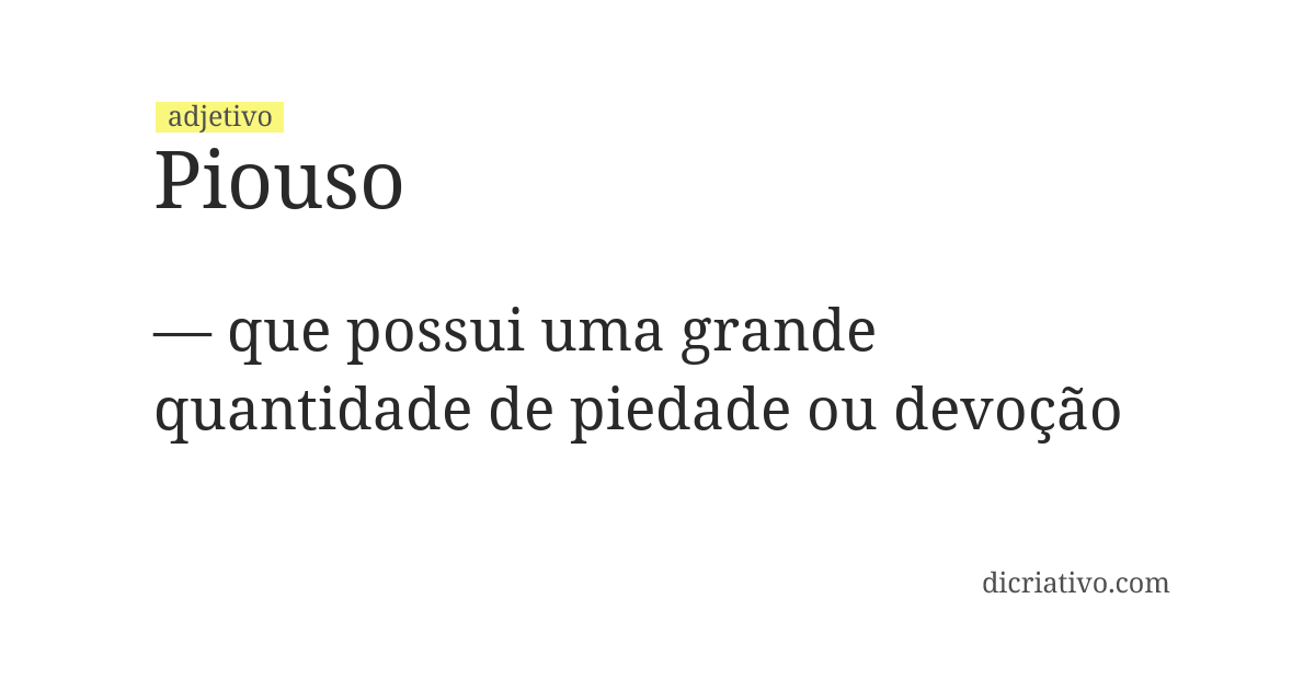 Significado de piouso