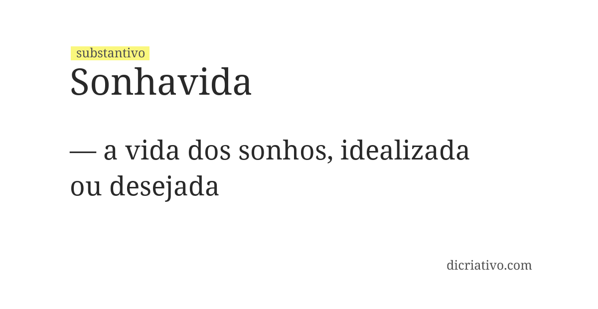 Significado de sonhavida