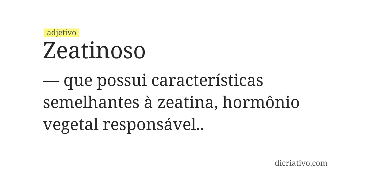 Significado de zeatinoso