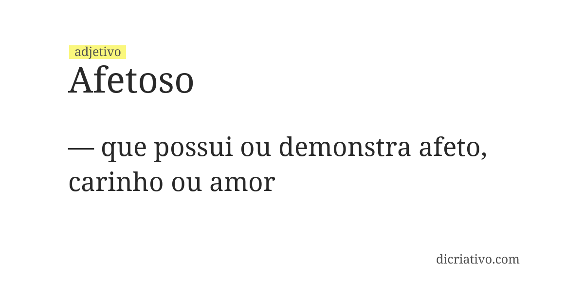 Significado de afetoso