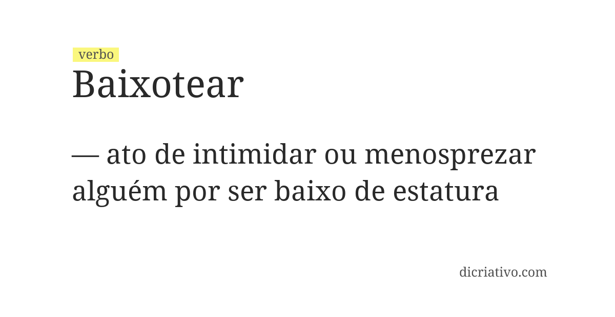 Significado de baixotear