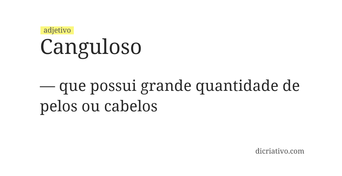 Significado de canguloso