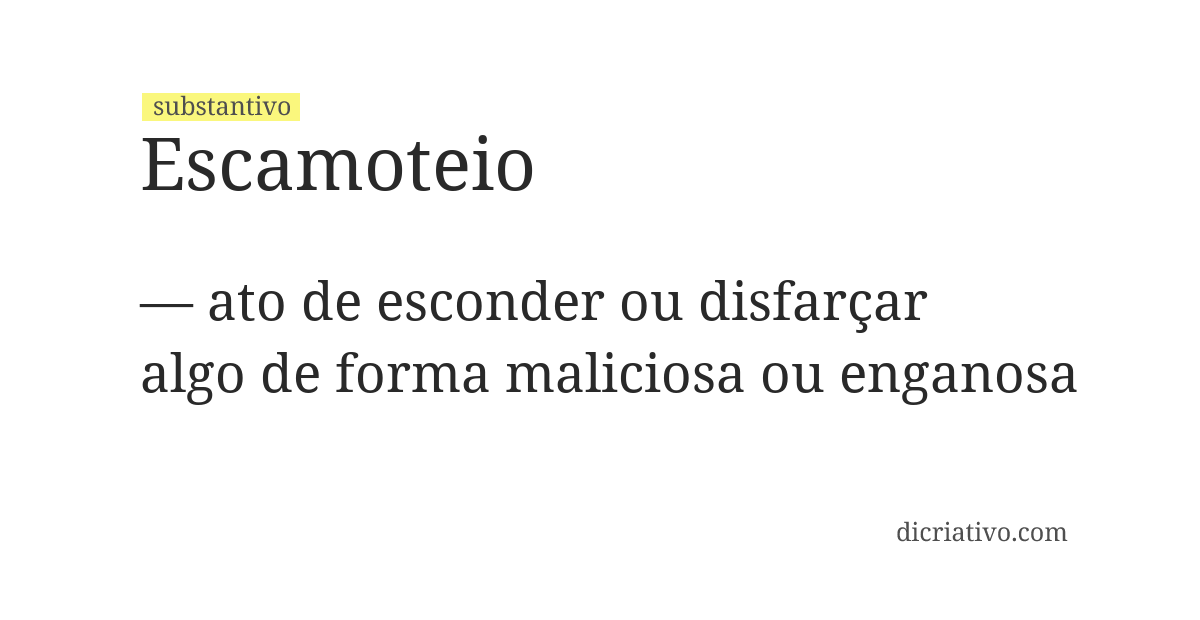 Significado de escamoteio