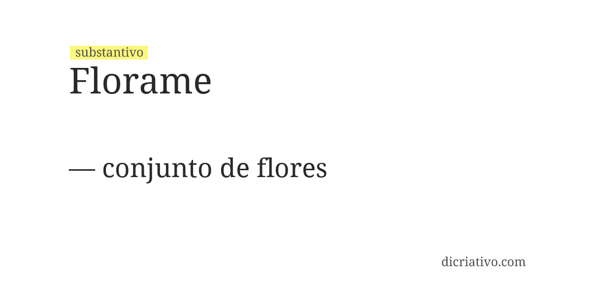 Significado de florame