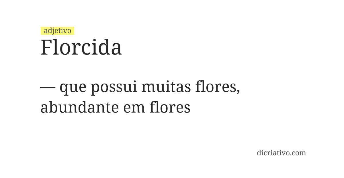 Significado de florcida
