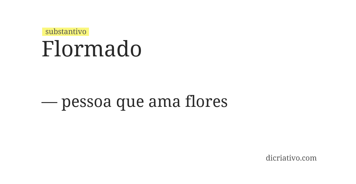 Significado de flormado