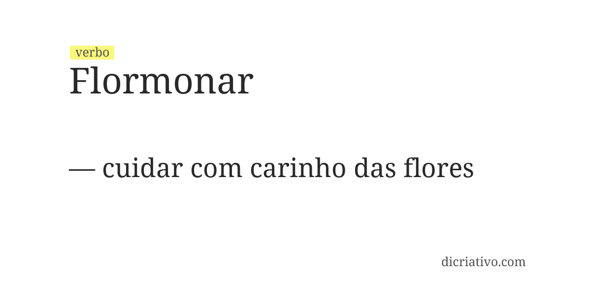Significado de flormonar