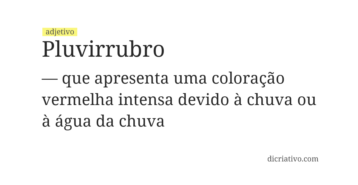 Significado de pluvirrubro